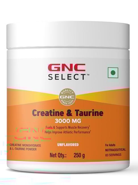 GNC Select Pure Creatine Monohydrate & Taurine - 250 gm, Orange