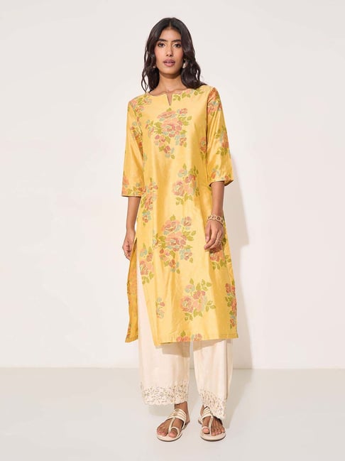 Rangmanch By Pantaloons Citrus Regular Fit Floral Print Kurta-picture-36
