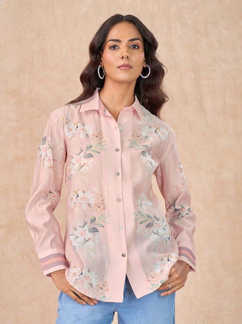 Marigold Lane Pink Regular Fit Floral Print Shirt-picture-10