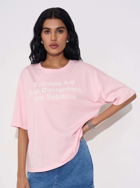 Sf Jeans By Pantaloons Cradle Pink Regular Fit Printed T-Shirt-picture-15