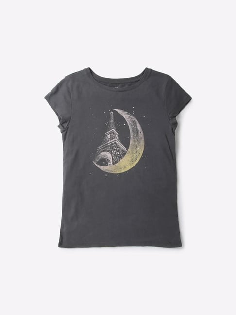 gap girls grey cotton graphic t-shirt