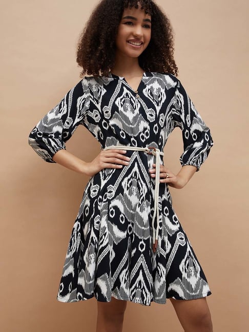 Fame Forever By Lifestyle Black Regular Fit Printed Dress-picture-26