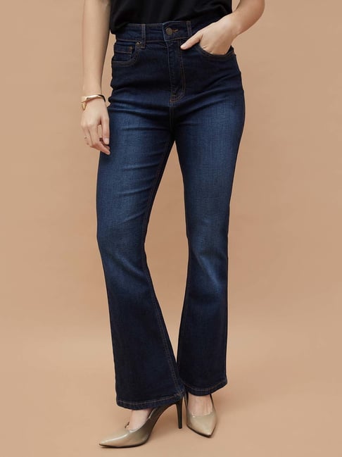 Fame Forever By Lifestyle Dark Blue Cotton Regular Fit Jeans-picture-17