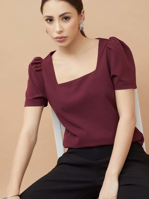 Code By Lifestyle Wine Regular Fit Top