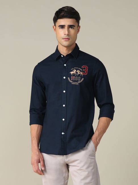 U.S. Polo Assn. Navy Cotton Regular Fit Shirt