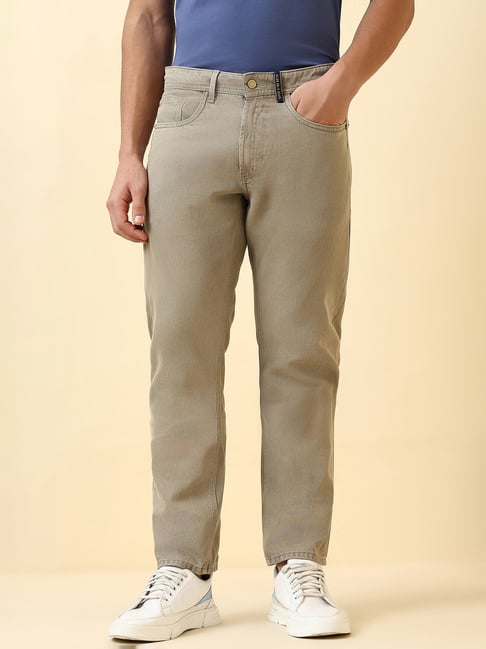 allen solly Men Beige Dark Wash Jeans-picture-27