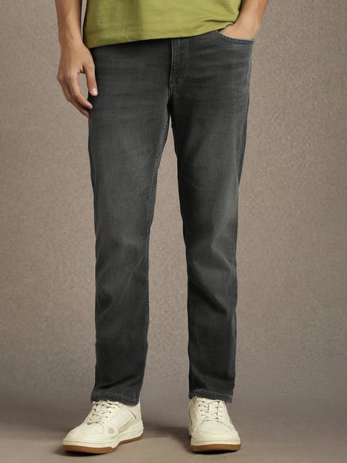 Louis Philippe Grey Slim Fit Jeans-picture-10
