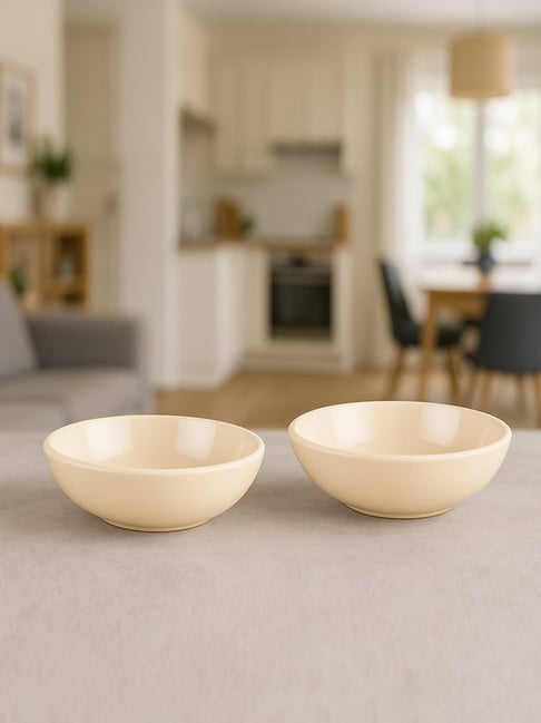 BlackCarrot White Stoneware Full Snack Bowl - Set of 2-picture-11