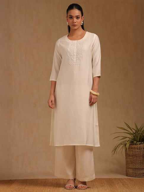 Soch White Embroidered Kurta-picture-45