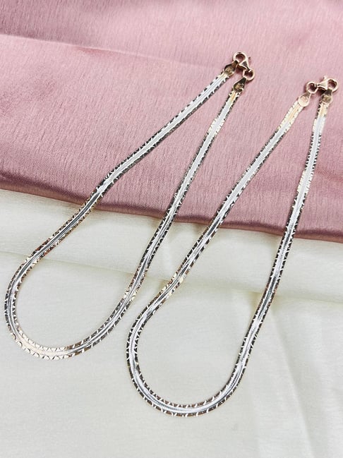 Arte Jewels 925 Sterling Silver Rose Gold Anklets for Women-picture-25