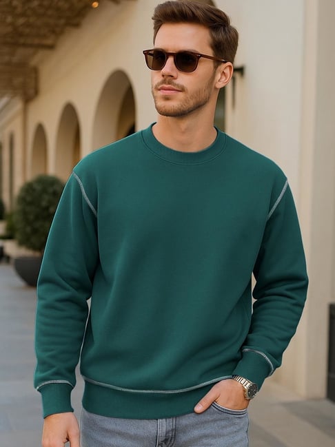 Bewakoof Green Relaxed Fit Sweatshirt-picture-24
