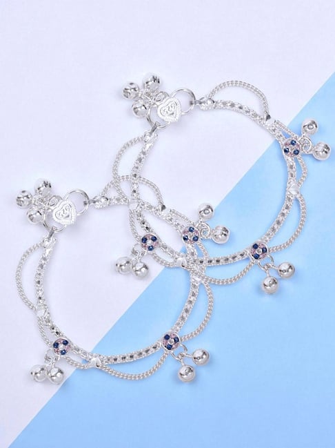 Taraash 925 Sterling Silver Anklets for Girls