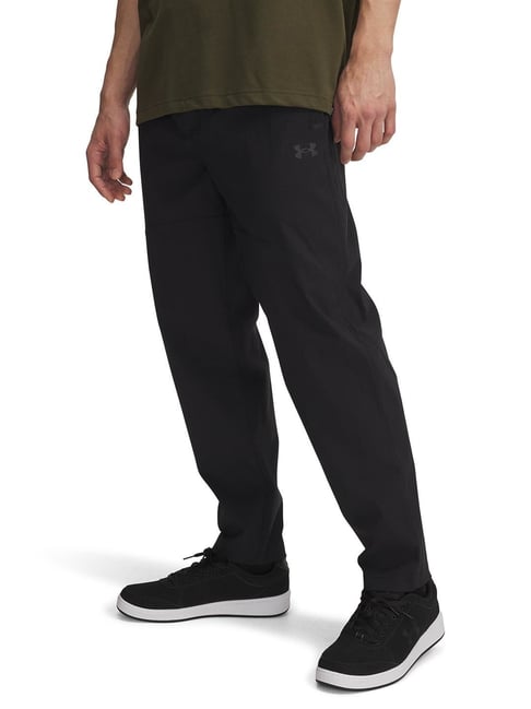 Under Armour Black Unstoppable Woven Textured Loose Fit Tapered Pants
