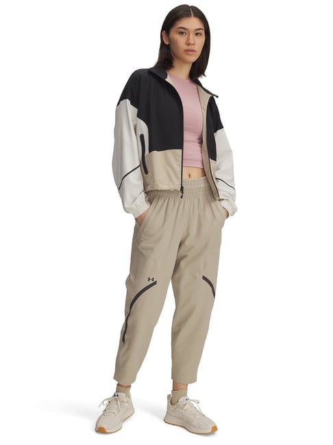 Under Armour Brown Unstoppable Loose Fit Ankle Trackpants