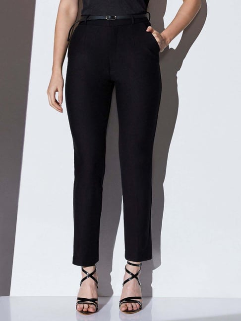 Globus Black Slim Fit Trousers