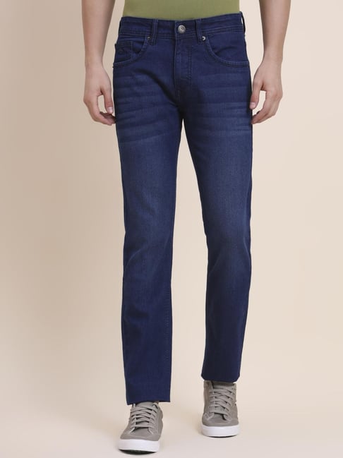Greenfibre Mid Indigo Blue Cotton Solid Skinny Fit Jeans-picture-30