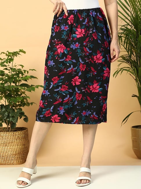 Oxolloxo Multicolor Regular Fit Floral Skirt