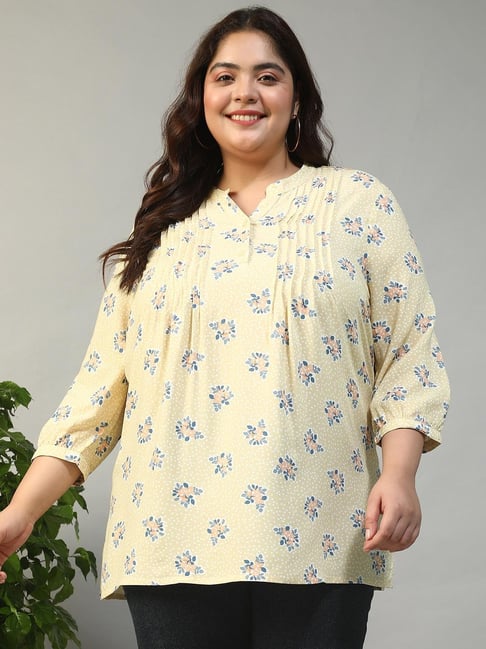 Oxolloxo Yellow Relaxed Fit Floral Top
