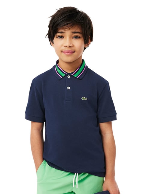 Lacoste Boys Navy Regular Fit Polo T-shirt