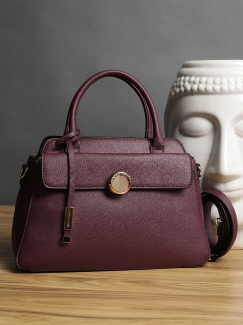Van Heusen Maroon Logo Satchel Handbag