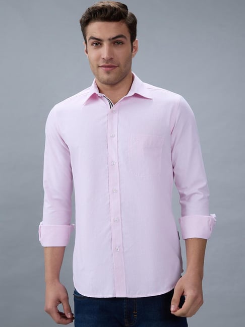 Kenneth Cole Pink Striped Slim Fit Shirt-image-2