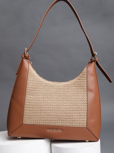 Van Heusen Beige Hobo Handbag-image-5