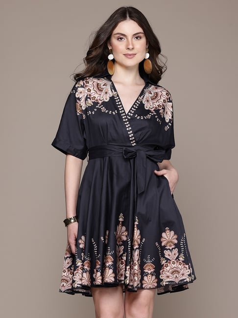 ritu kumar short dresses Label Ritu Kumar Olive Regular Fit Short Dress