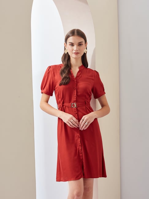 Latin Quarters Red Rayon Regular Fit Dress-picture-37