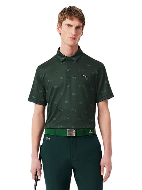Buy Lacoste Green UV Protect Golf Logo Regular Fit Polo T-Shirt
