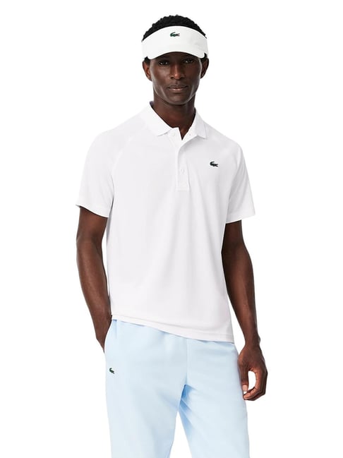 Lacoste White Regular Fit UV Protect Golf Polo T-Shirt-picture-35