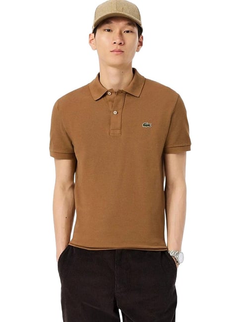 Lacoste Brown L.12.12 Pique Slim Fit Polo T-Shirt