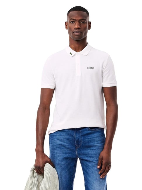 Lacoste White Regular Fit L.12.12 Champs-elysees Edition Polo T-Shirt-picture-25