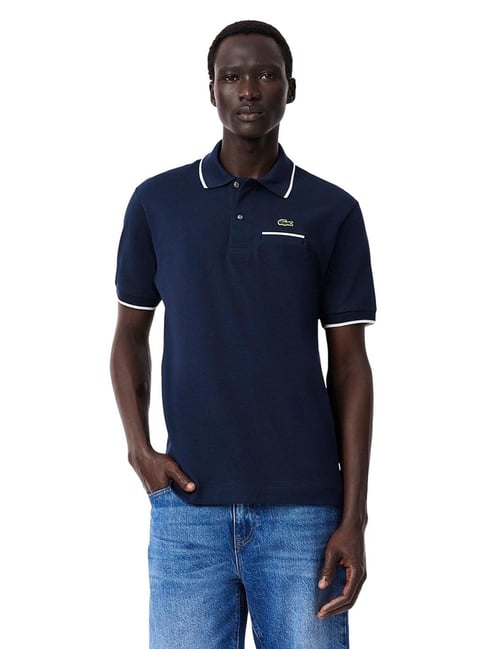 Lacoste Navy Classic Fit Pocket Accent Polo T-Shirt