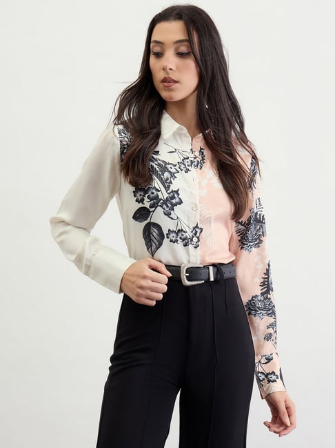 Iconic Peach Regular Fit Printed Long Sleeves Shirt-picture-35