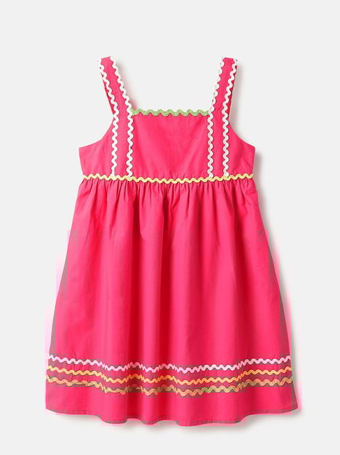 United Colors of Benetton Girls Pink Cotton Dress