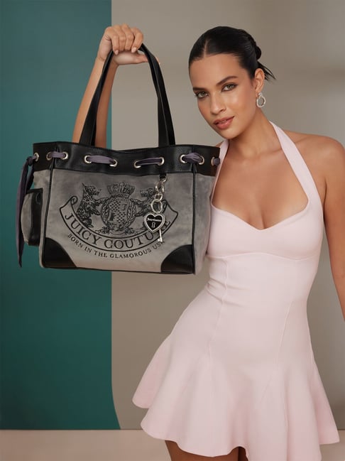 Juicy Couture Daydreamer Gray Logo Tote
