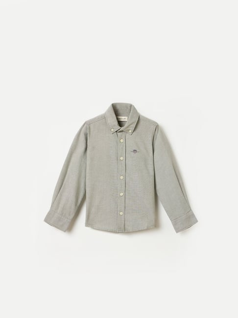 Gant Boys Grey Regular Solid Shirt-picture-38