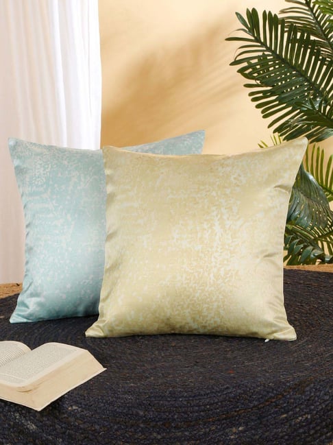 Rosara Home Blue & Yellow Printed Cushion Covers Pack of 2 16"X16"-image-8