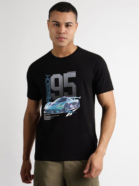 Reebok Black Regular Fit Printed Sports T-Shirt-picture-30