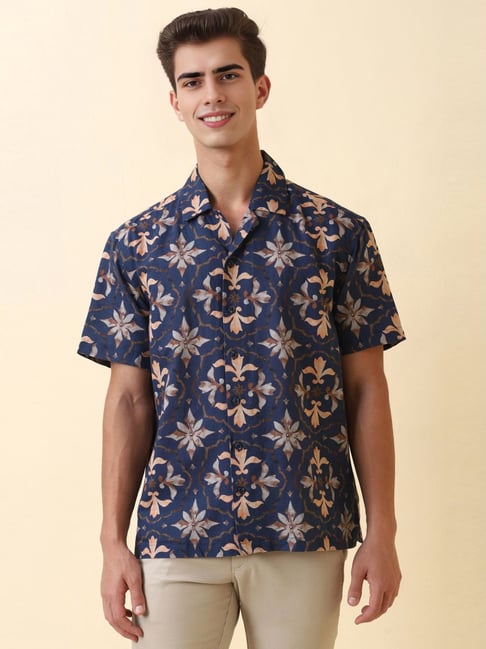 Allen Solly Navy Relaxed Fit Printed Shirt-picture-38
