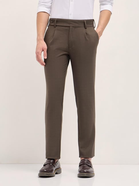 The Bear House Brown Regular Fit Trousers