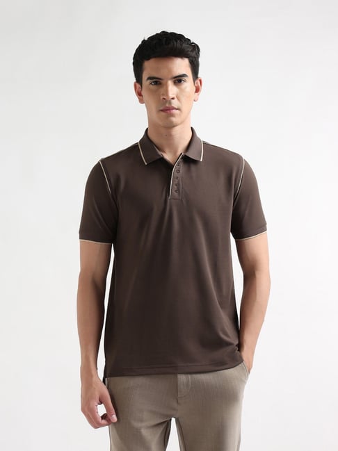 Arrow Sport Brown Cotton Regular Fit Polo T-Shirt-picture-21