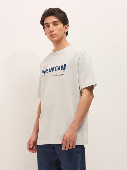 The Bear House Grey Cotton Printed Regular Fit T-Shirt-picture-39