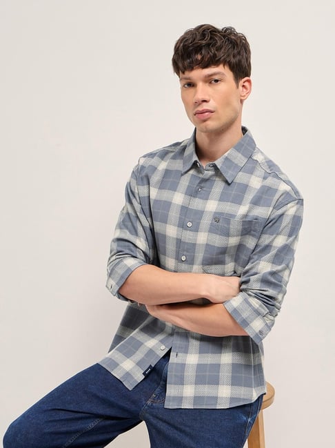 The Bear House Grey Cotton Checked Regular Fit Shirt-picture-37