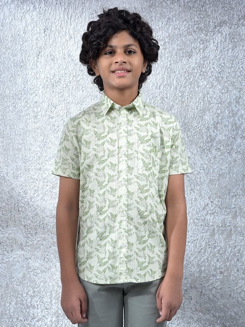 Crimsoune Club Boys Green Floral Shirt-picture-13