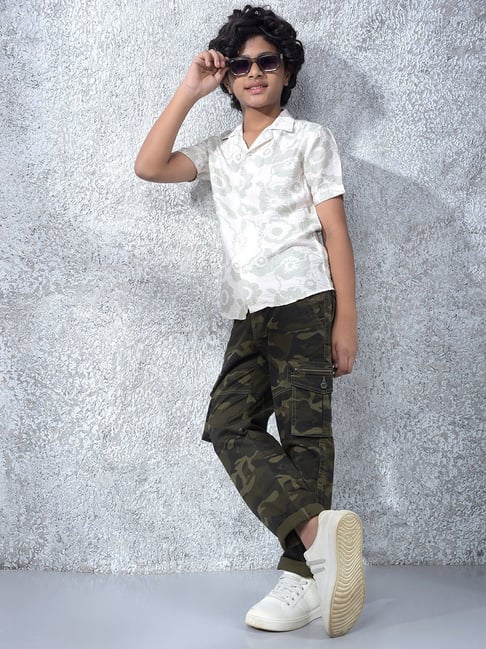 Crimsoune Club Boys Green Floral Shirt-picture-10