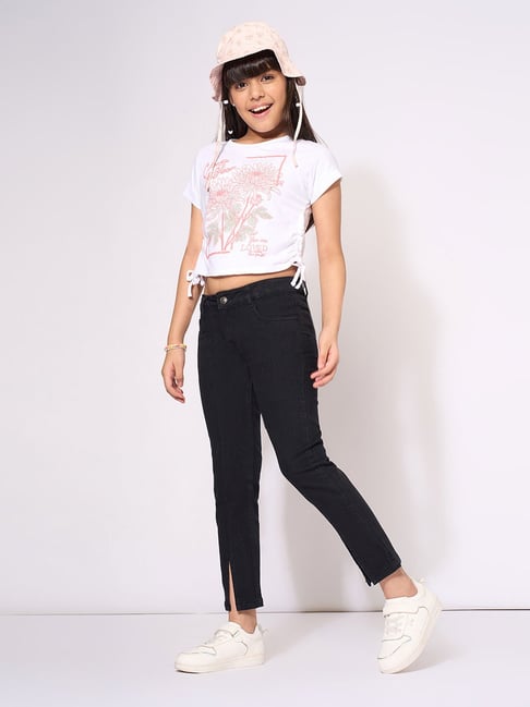 Pantaloons Junior Girls Jet Black Jeans