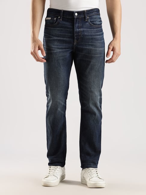 Calvin Klein Jeans Navy Cotton Slim Fit Jeans-picture-13