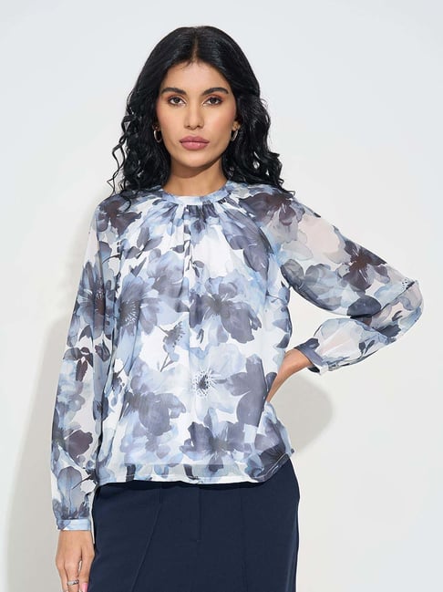 Annabelle By Pantaloons Blue Bell Regular Fit Floral Print Top-picture-34