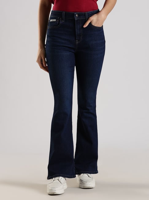 Calvin Klein Jeans Navy Cotton Bootcut Fit Jeans-picture-30